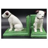 Cast Iron Nipper Dog Bookends, Repro.
