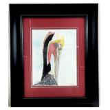 NC Artist Signed Pelican Shorebird Painting