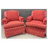 Pair Clayton Marcus Swivel Rocking Chairs