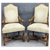 Pair Century French Country Arm Chairs