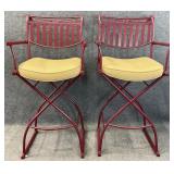Pair Iron Director Style Barstools