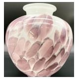 Amethyst & White Art Glass Vase