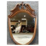 Mahogany Plume Top Shield Mirror