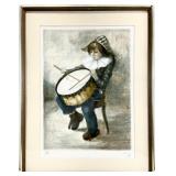 S/N Little Boy With Drum Art Print