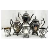 6pc Meriden B Company Goddess Round Tea Set