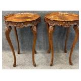 Pair Inlaid French Stands