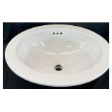 Allen + Roth Drop-In Oval White Bathroom Sink