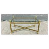 Manner of Jansen Glass Top Coffee Table
