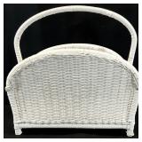White Wicker Magazine Rack