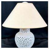 Small Pierced Pottery Lamp