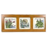Janet Francoeur (NC) Painted Herb Tiles, Framed
