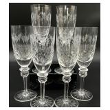 6 Rogaska Queen Fluted Champagne Glasses