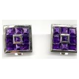 Sterling Silver & Amethyst Earrings