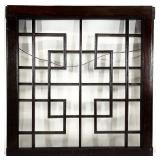 Antique Wood Geometric Squares Wall Hanging