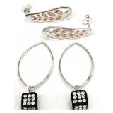 2 Pair Sterling Silver Earrings