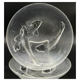 2 Glass Koi Fish Plates