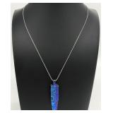 Rainbow Titanium Aura Quartz Sterling Necklace