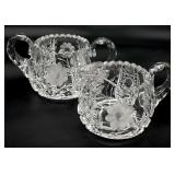 2pc Bohemian Crystal Creamer & Sugar Dishes