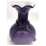 Large Purple Amethyst Art Glass Vase