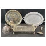 Asst Silver Plate Serving Dishes & More