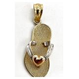 14K Gold Flip Flop Charm