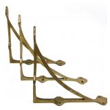 3pc Solid Brass Arched Shelf Brackets