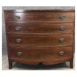 Mahogany Bow Front Four Drawer Chest