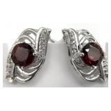 Sterling Silver & Garnet Earrings