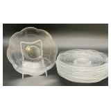 11 Clear Glass Scallop Edge Dessert Plates