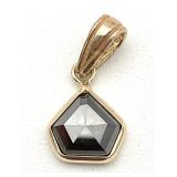 14K Gold Black Diamond Pendant
