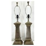 Pair Open Column Table Lamps