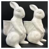 2 Rae Dunn Ceramic Easter Bunny Vases