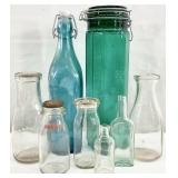 Vintage Glass Bottles, Canister & More