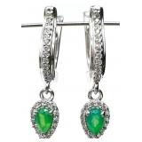 Sterling Silver & Emerald Earrings