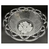 Laced Edge Floral Frosted Glass Dish
