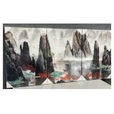 3pc Chinese Misty Mountain Landscape Canvas Wall