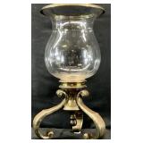 XL 18 " Brass & Glass Hurricane Pillar Candle