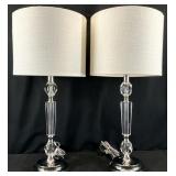 Pair Jonathan & Victoria 27 " Crystal Table Lamps