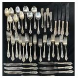 40pc Wallace Rose Point Sterling Silver Flatware