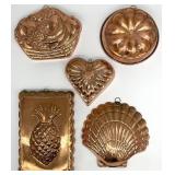 5pc Copper Mold Wall Hangings