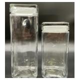 Pair Square Glass Storage Containers