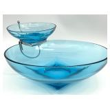 Hazel Atlas Blue Capri Colony Chip & Dip Set