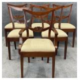 Six Mahogany Fan Back Dining Chairs