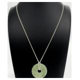 Sterling Silver Jadeite Pendant Necklace