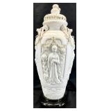 Chinese Bisque Porcelain Urn Lamp