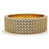 Gold Tone Sterling & CZ Channel Set Ring, Sz 5