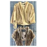2pc Mink Fur Stole Wraps