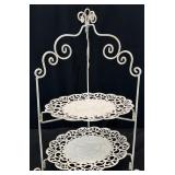 Decorative Metal Two-Tier Dessert Tray