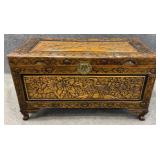 Carved Wooden Blanket Chest