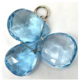 10K Gold & Blue Topaz Stone Pendant
